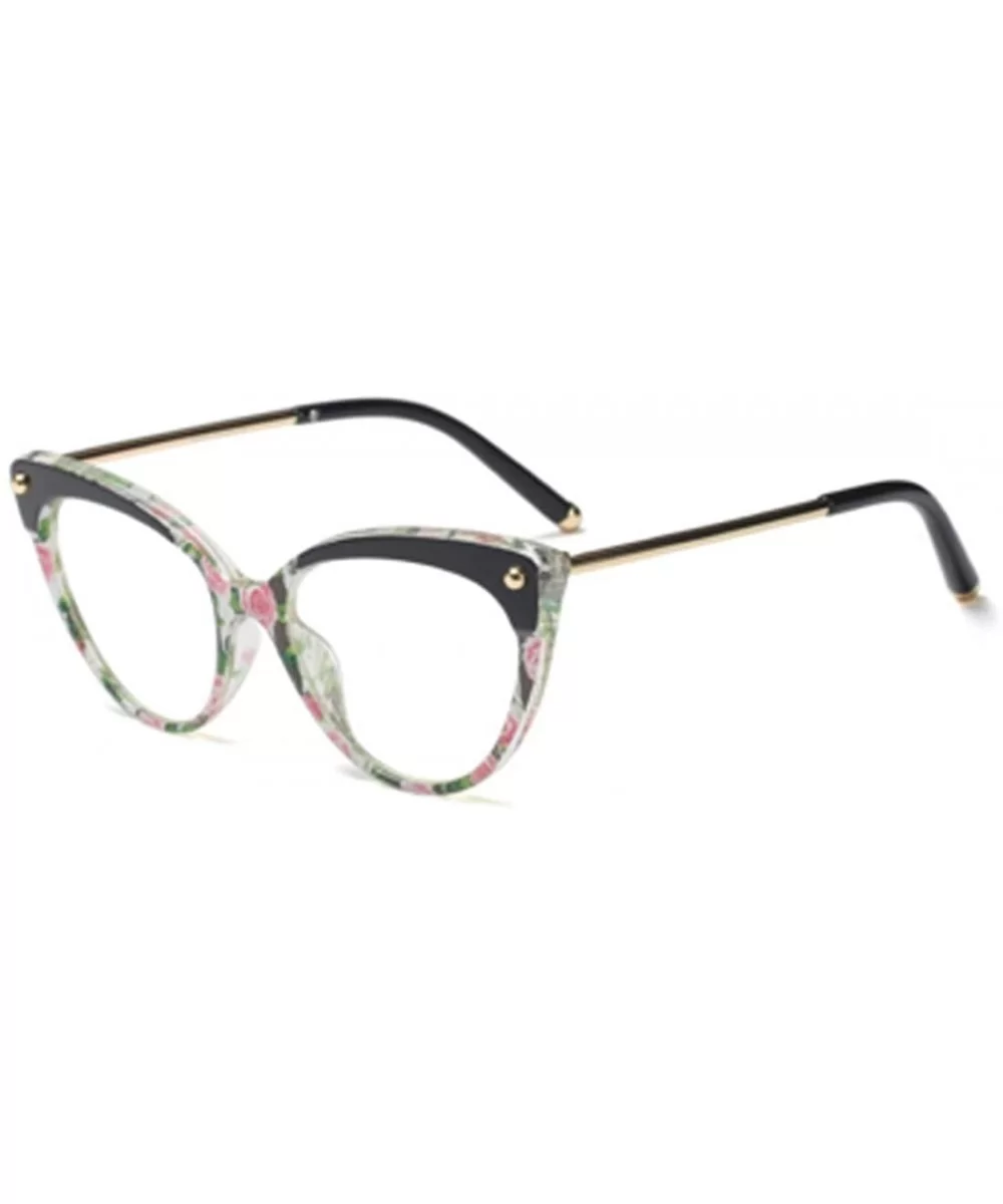 Unisex Retro Plastic Metal Round Full Frame Cat Eye Design Sunglasses - Black Pink - CO18T3QYQNC $16.20 Cat Eye