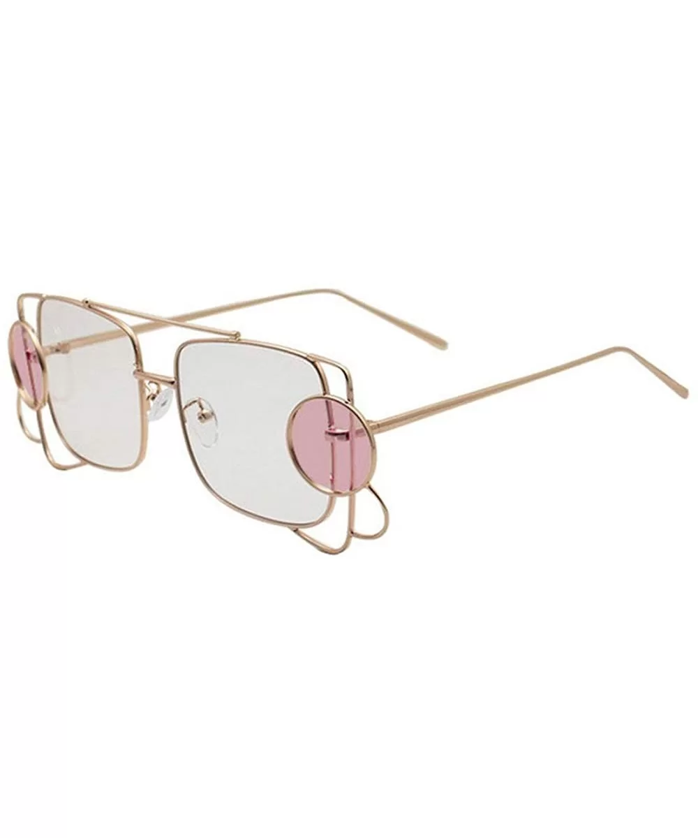 Unique Chic Women Square Sunglasses Brand Designer Avant-garde Trend Street Shooting Glasses Frame - CJ18NI9AWOG $20.79 Square