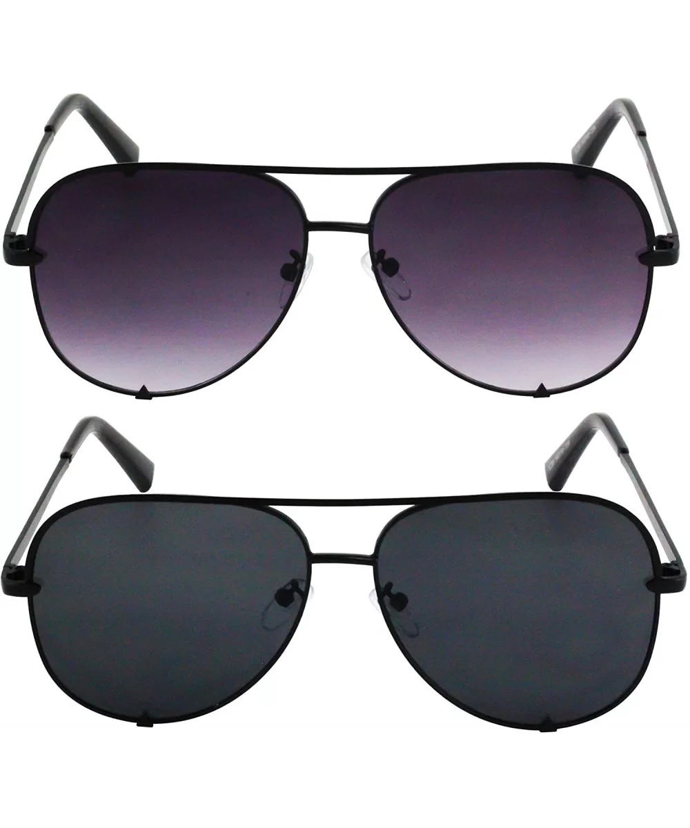 Designer Sunglasses Oversized Protection - Black/Gradient and Black - C718T04OYOM $35.44 Oversized