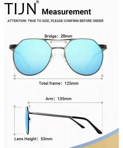 Polarized Sunglasses for Men Women Classic Pilot Mens Sunglasses 100% UV Protection - Black Frame With Blue Lens - CQ18SLR8O4...