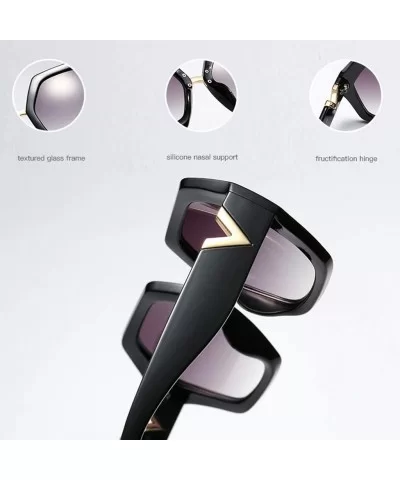 Hexagonal Sunglasses Women Big Polygon Sun Glasses for Ladies Oversized Black UV400 - Black - CO18AKZOK0L $17.07 Oversized