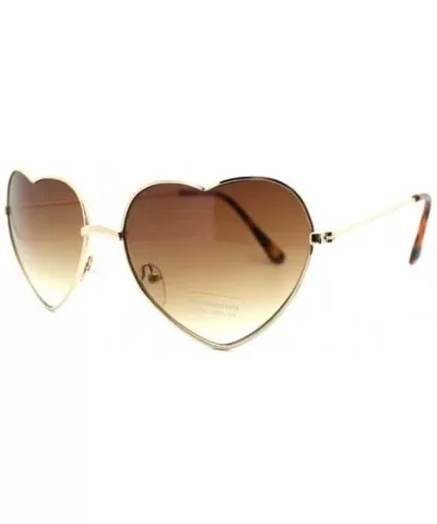 Metal Frame Heart Shape Sunglasses - Gold - CS11YJYK0CN $11.48 Aviator