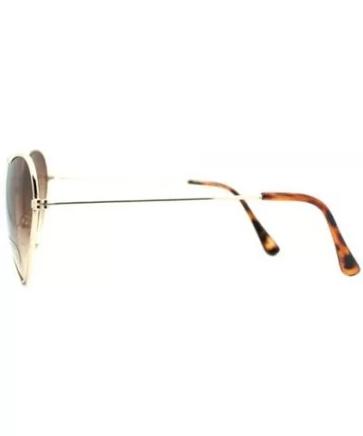 Metal Frame Heart Shape Sunglasses - Gold - CS11YJYK0CN $11.48 Aviator