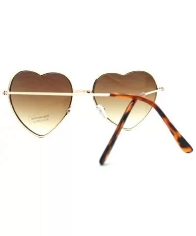 Metal Frame Heart Shape Sunglasses - Gold - CS11YJYK0CN $11.48 Aviator