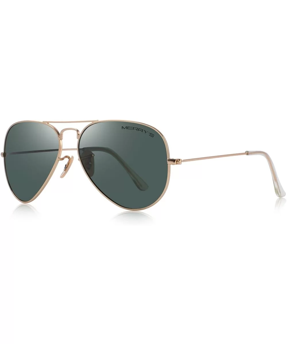 Classic Men Polarized sunglass Pilot Sunglasses for Women 58mm S8025 - Gold&g15 - CP18DLS3028 $15.86 Square