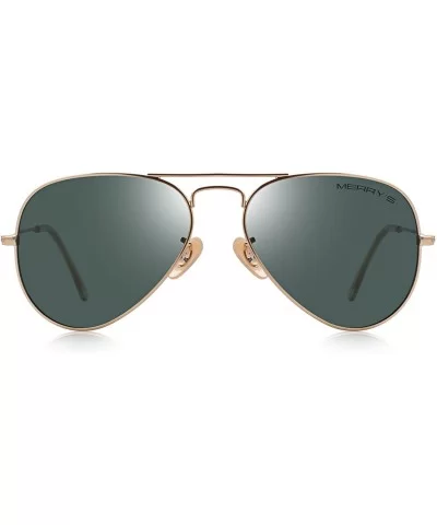 Classic Men Polarized sunglass Pilot Sunglasses for Women 58mm S8025 - Gold&g15 - CP18DLS3028 $15.86 Square