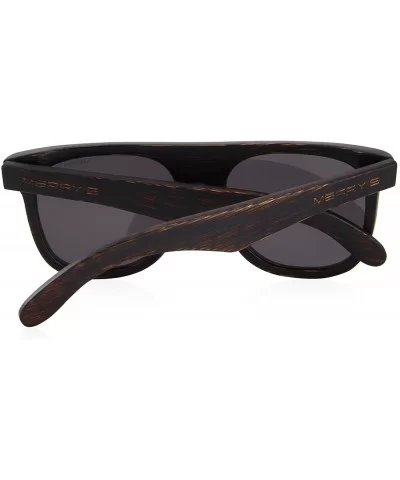 Men Wooden Polarized Sunglasses 100% UV Protection vintage Eyewear S5085 - Black - CI185DGT926 $36.31 Square