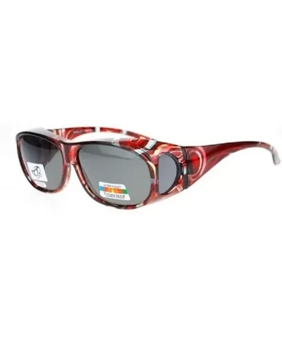 Polarized Sunglasses Fit Over Oval Rectangular Wear Over Glasses Cover Sunglasses - Deep Red - CX12GZDKPXJ $13.04 Rectangular