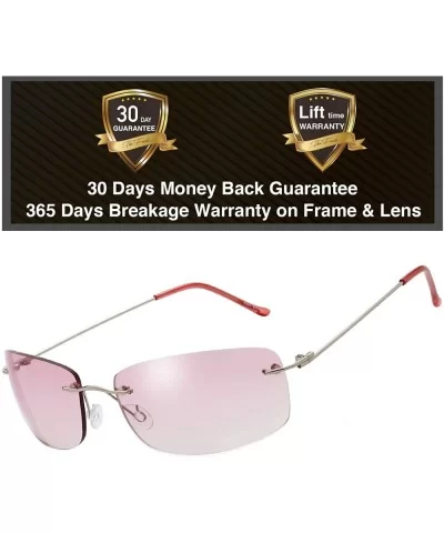 Minimalist Small Rectangular Sunglasses Clear Eyewear Spring Hinge - Gift Box Package - C818AYSOXAR $17.11 Goggle