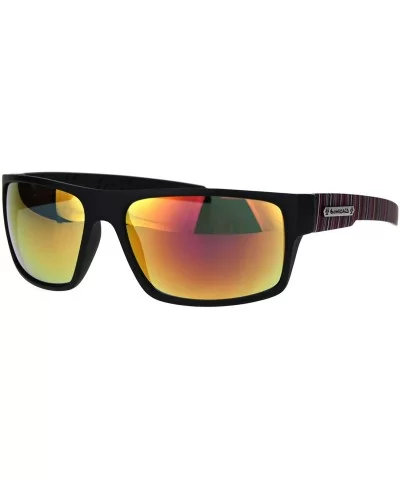 Biohazard Sunglasses Mens Casual Fashion Rectangular Shades UV 400 - Black Red (Orange Mirror) - CO18Q4AAZCS $13.22 Rectangular
