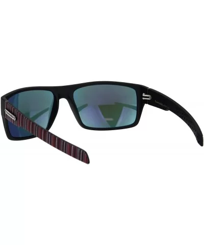 Biohazard Sunglasses Mens Casual Fashion Rectangular Shades UV 400 - Black Red (Orange Mirror) - CO18Q4AAZCS $13.22 Rectangular