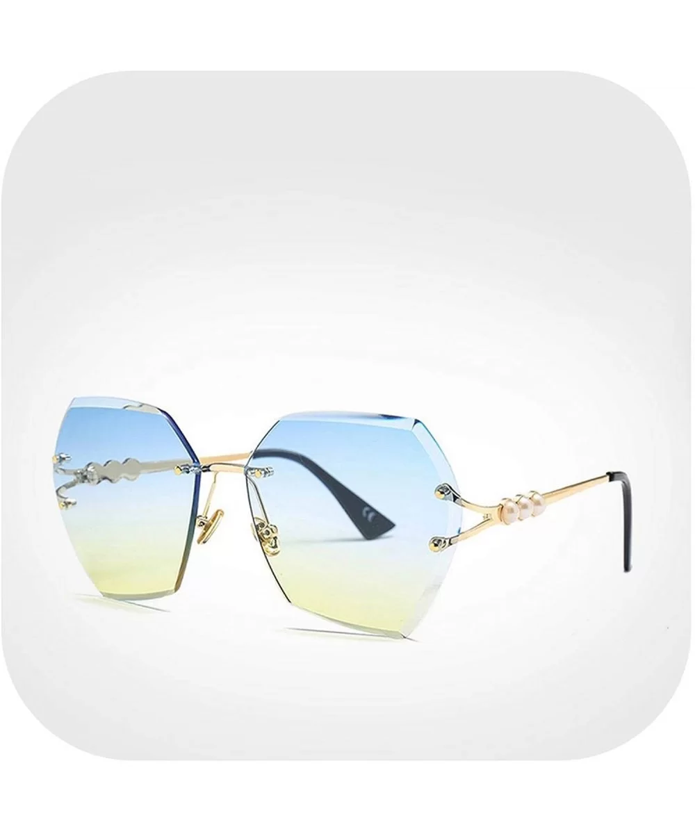 2019 Square RimlPearl Sunglasses Retro Women Er Trendy Gradient Polygon Sun Glasses Female UV400 G23023 - C4198AHYX88 $50.74 ...