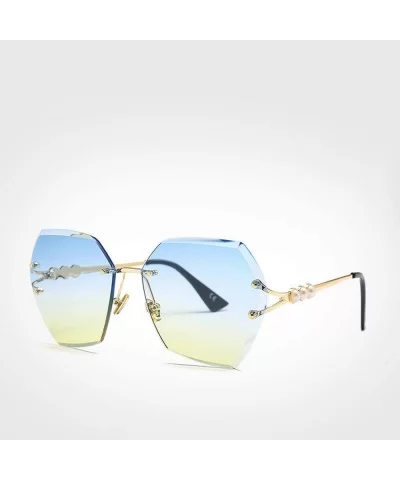 2019 Square RimlPearl Sunglasses Retro Women Er Trendy Gradient Polygon Sun Glasses Female UV400 G23023 - C4198AHYX88 $50.74 ...