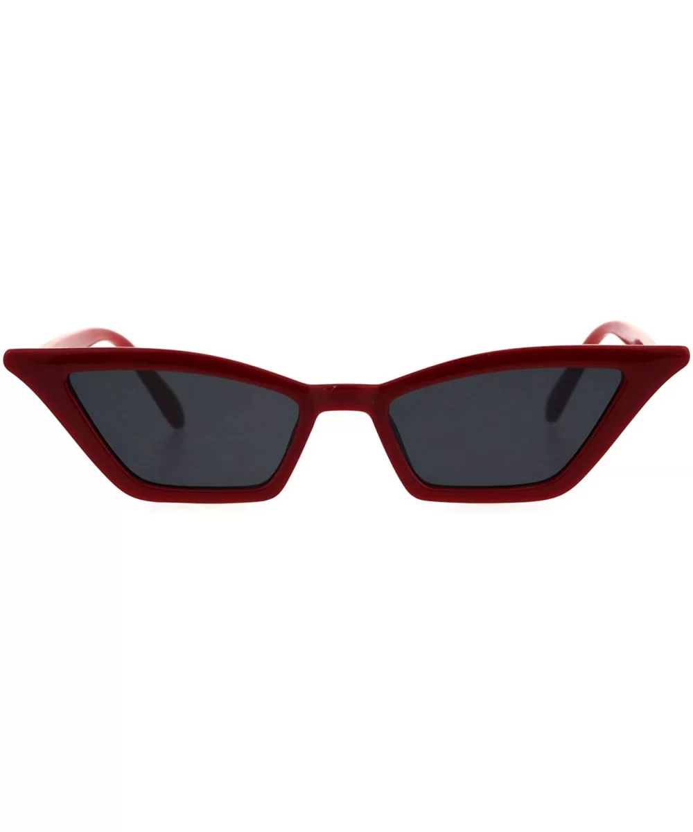 Womens Narrow Goth Cat Eye Vintage Retro Mod Sunglasses - Red Black - C618G85Q5EL $13.34 Cat Eye