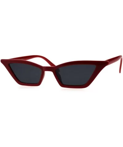 Womens Narrow Goth Cat Eye Vintage Retro Mod Sunglasses - Red Black - C618G85Q5EL $13.34 Cat Eye