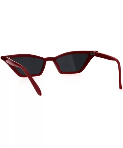 Womens Narrow Goth Cat Eye Vintage Retro Mod Sunglasses - Red Black - C618G85Q5EL $13.34 Cat Eye