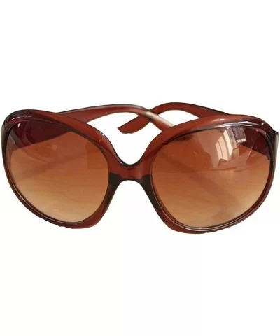 Women Retro Style Anti-UV Sunglasses Big Frame Fashion Sunglasses Sunglasses - Brown - CS194OUUMDC $20.52 Oval