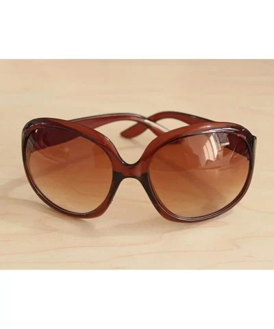 Women Retro Style Anti-UV Sunglasses Big Frame Fashion Sunglasses Sunglasses - Brown - CS194OUUMDC $20.52 Oval