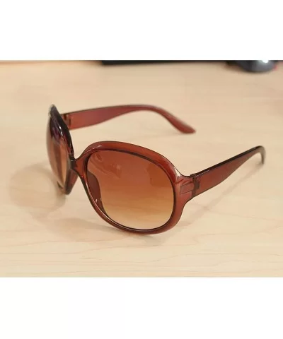 Women Retro Style Anti-UV Sunglasses Big Frame Fashion Sunglasses Sunglasses - Brown - CS194OUUMDC $20.52 Oval