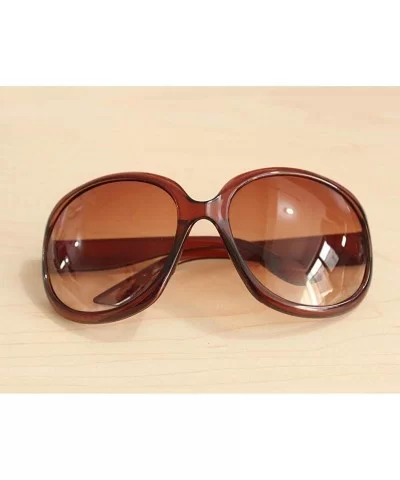 Women Retro Style Anti-UV Sunglasses Big Frame Fashion Sunglasses Sunglasses - Brown - CS194OUUMDC $20.52 Oval