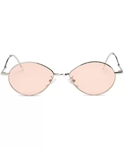 Fashion Sunglasses Vintage Oval Marine Lens Female Men Sunglasses - Pink - CR18EGXSNAH $12.09 Goggle