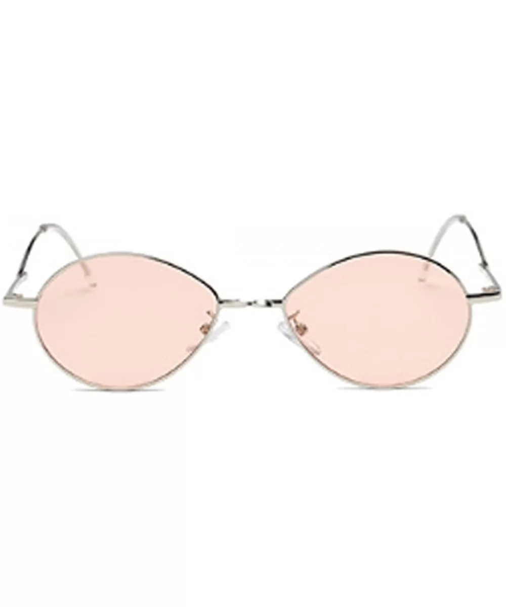 Fashion Sunglasses Vintage Oval Marine Lens Female Men Sunglasses - Pink - CR18EGXSNAH $12.09 Goggle