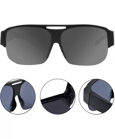 Over Glasses Sunglasses Fit over Prescription Glasses for Women & Men with Polarized Mirrored Lens - Black/a - CJ18AHEOOGK $2...