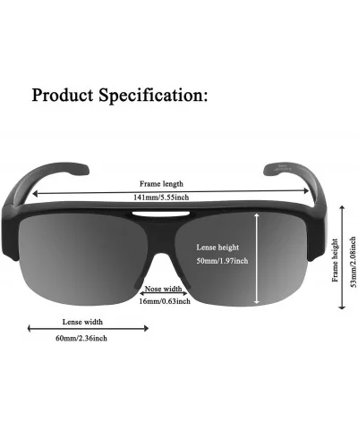 Over Glasses Sunglasses Fit over Prescription Glasses for Women & Men with Polarized Mirrored Lens - Black/a - CJ18AHEOOGK $2...