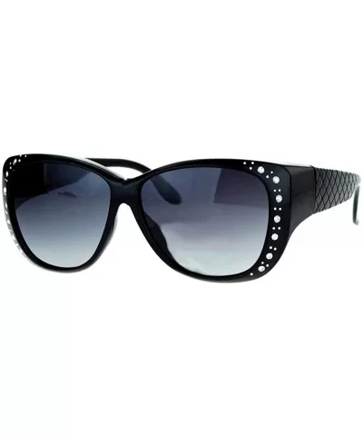 Anti Glare Polarized Oversized Rhinestone Jackie O Fashion Wear Over Fit Over Glasses Sunglasses - Black - C719920XMWL $20.65...