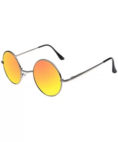 Sun Glasses Vintage Men Women Sunglasses Hippie Retro Round Metal Eyeglasses Glasses Eyewear-Grey - CZ199HYD8X3 $37.81 Goggle