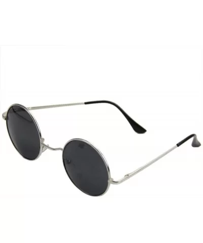 Sun Glasses Vintage Men Women Sunglasses Hippie Retro Round Metal Eyeglasses Glasses Eyewear-Grey - CZ199HYD8X3 $37.81 Goggle