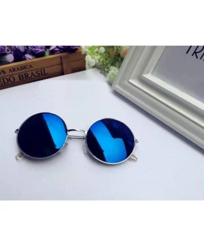 Sun Glasses Fashion Retro Round Lens Sun Glasses Women Alloy Frame Driver Goggles Eyewear Accessories-F. - CI199HO6R7Q $36.90...