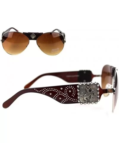 Star Concho Sunglasses - Coffee - C518YKDSK7Q $61.29 Aviator