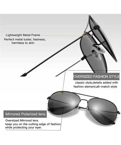 Polarized Sunglasses Ultralight Stainless Steel Fashion Color Film Sunglasses Unisex Aviator Sunglasses - Black - CM194HR5OZM...