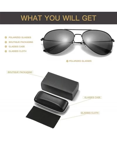 Polarized Sunglasses Ultralight Stainless Steel Fashion Color Film Sunglasses Unisex Aviator Sunglasses - Black - CM194HR5OZM...