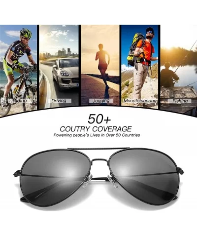 Polarized Sunglasses Ultralight Stainless Steel Fashion Color Film Sunglasses Unisex Aviator Sunglasses - Black - CM194HR5OZM...