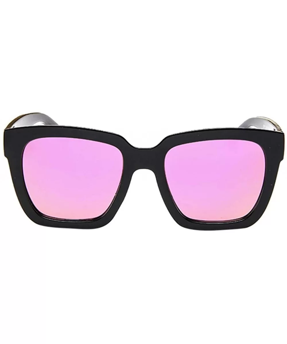 Retro Vintage Sunglasses Colorful Mirror Lens Matte Frame Sunglasses - Pink - C118Q6DW04G $9.44 Round