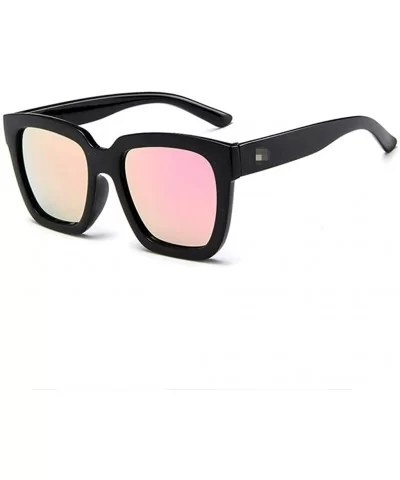 Retro Vintage Sunglasses Colorful Mirror Lens Matte Frame Sunglasses - Pink - C118Q6DW04G $9.44 Round