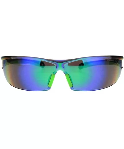 ANSI Z87+ U6 Protective Safety Glasses Mirrored Lens Light Wrap Around Frame - Green (Green Multi-color Mirror) - CU18QWHK65Q...