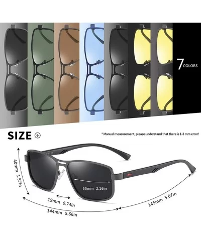 2020 Fashion Sunglasses Men Polarized Square Metal Frame Male Sun Glasses Driving Fishing Eyewear - C4brown - CT198ZR0CIQ $66...