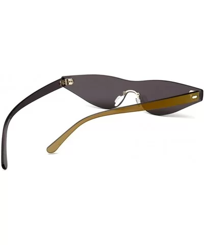 Triangle Cat Eye Sunglasses Women Rimless Sun Glasses Female Accessories - Gold Mirror - CF18EIKXNRY $13.40 Rimless