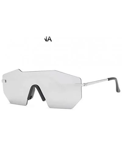 Rimless Women Sunglasses Mirrored Big Designer Sun Glasses Gothic - No 7 - CG18Y8E69K4 $48.85 Goggle