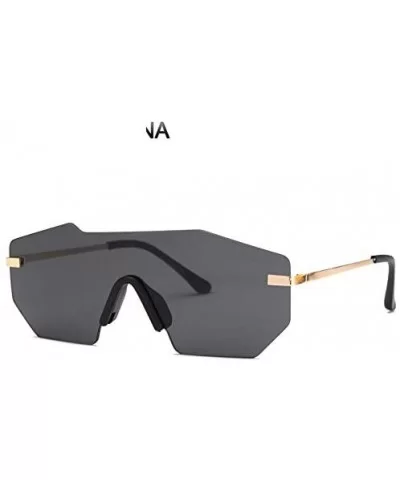 Rimless Women Sunglasses Mirrored Big Designer Sun Glasses Gothic - No 7 - CG18Y8E69K4 $48.85 Goggle