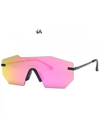 Rimless Women Sunglasses Mirrored Big Designer Sun Glasses Gothic - No 7 - CG18Y8E69K4 $48.85 Goggle