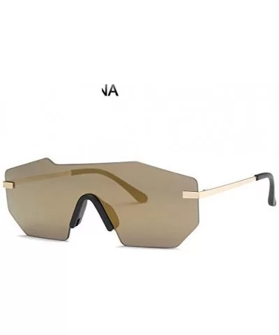 Rimless Women Sunglasses Mirrored Big Designer Sun Glasses Gothic - No 7 - CG18Y8E69K4 $48.85 Goggle