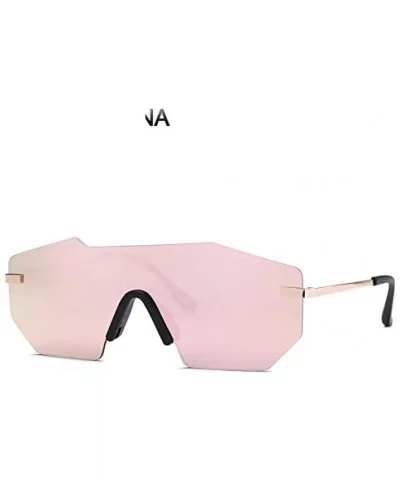 Rimless Women Sunglasses Mirrored Big Designer Sun Glasses Gothic - No 7 - CG18Y8E69K4 $48.85 Goggle