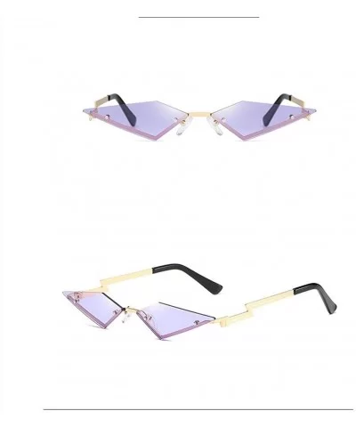 New 2020 Fashion Cat eye Sunglasses Women Rimless Wave Sun Glasses Eyewear Luxury Trending Narrow Sunglasses - CK198GEXZKH $3...