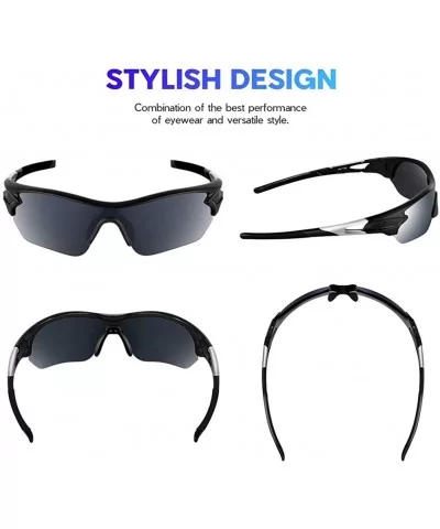 Polarized Sunglasses Baseball Cycling Motorcycle - Matte Black - CM18HHAT4DI $34.33 Sport