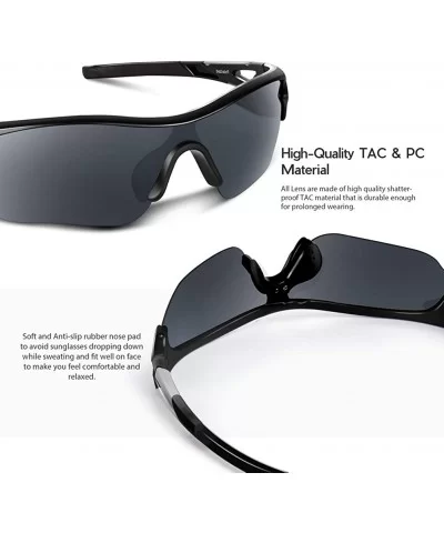 Polarized Sunglasses Baseball Cycling Motorcycle - Matte Black - CM18HHAT4DI $34.33 Sport