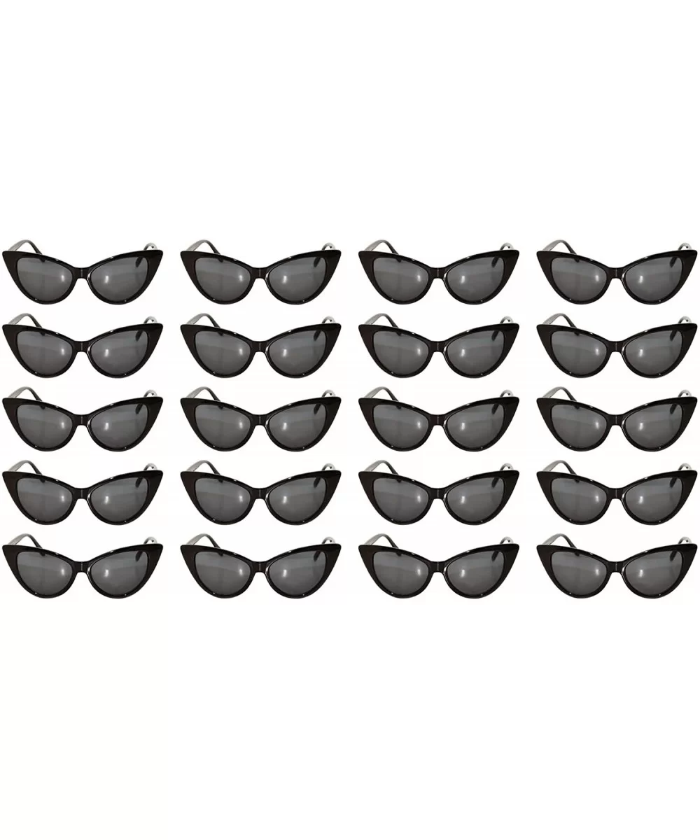 20 Pirs Wholesale Lot Cat Eye Sunglasses Colored Plastic Frame Colored Lens - 20_pairs_black-frame_smoke - CW18CGLEM6G $52.02...